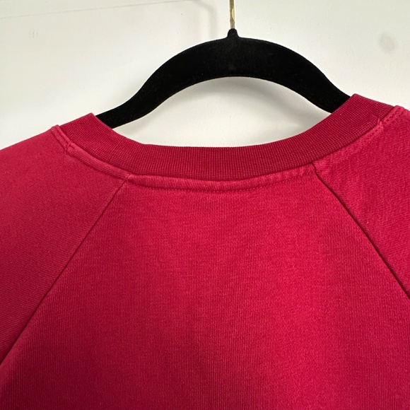 Red Nike Embossed Logo Cropped Dri-Fit Crewneck Sweatshirt Small - Picture 7 of 15